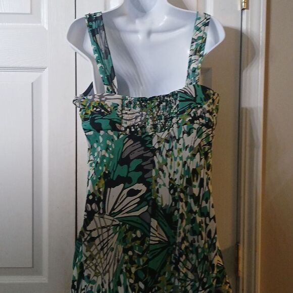 Signature by Robbie Bee green black white sleeveless hi low dress Sz 12 NWOT - Picture 7 of 8